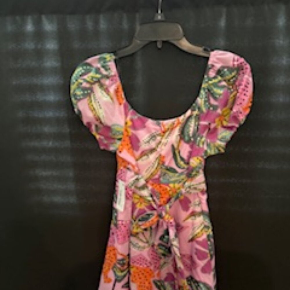 Girls Poppies and Roses Pink Floral Dress Size 16